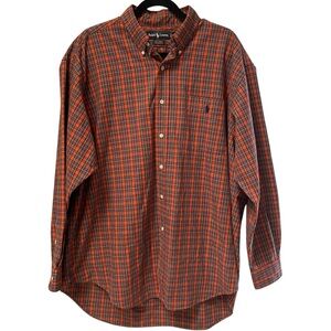 Ralph Lauren The Big Shirt Mens Large Multicolor Plaid Long Sleeve Button Down